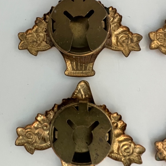 Vintage 4 matching Buttons Cover Flower basket giardinetti - Picture 5 of 7